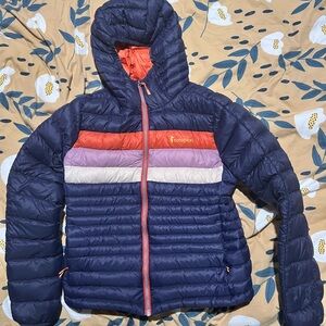 Cotopaxi fuego hooded puffer coat
